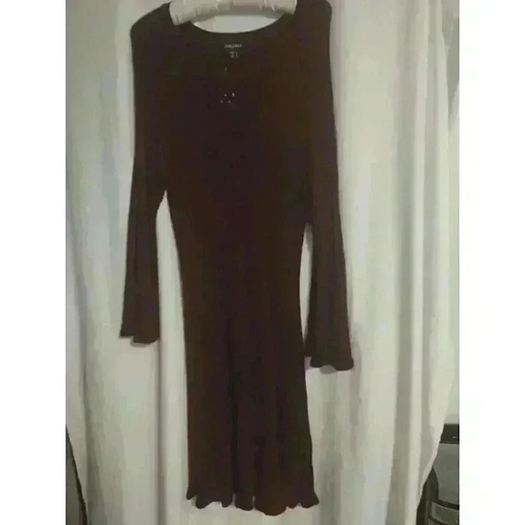 Roz And Ali 1X Sweater Dress maroon - Picture 2 of 5